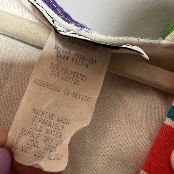 Vintage Blairsport Button Up Striped Rainbow Cover Up Small - Picture 3 of 5